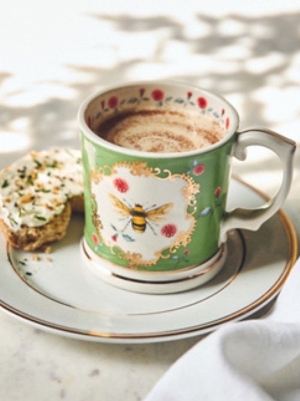 Anthropologie stoneware mug hand painted by Lou Rota.